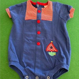 VINTAGE BUSTER BROWN Baby Romper with Sailboat Design